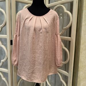 Talbots Soft Pink Blouse with Crinkle Fabric.